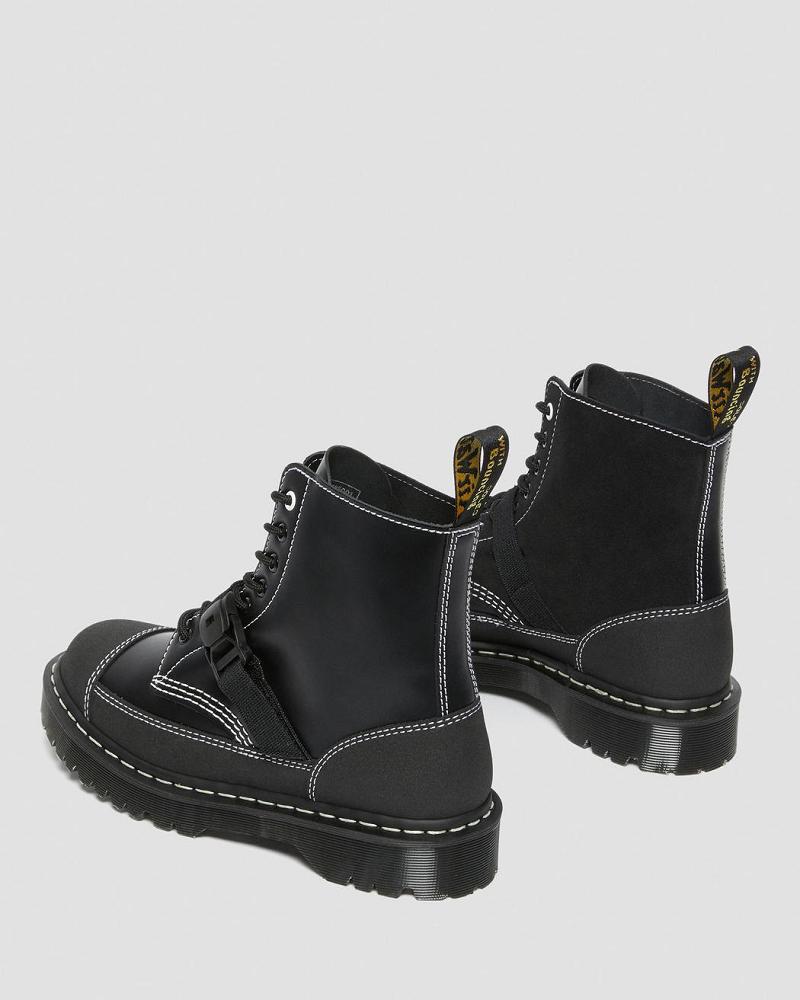 Dr Martens 1460 Tech Made in England Læder Snørestøvler Dame Sort | DK 211PJJ